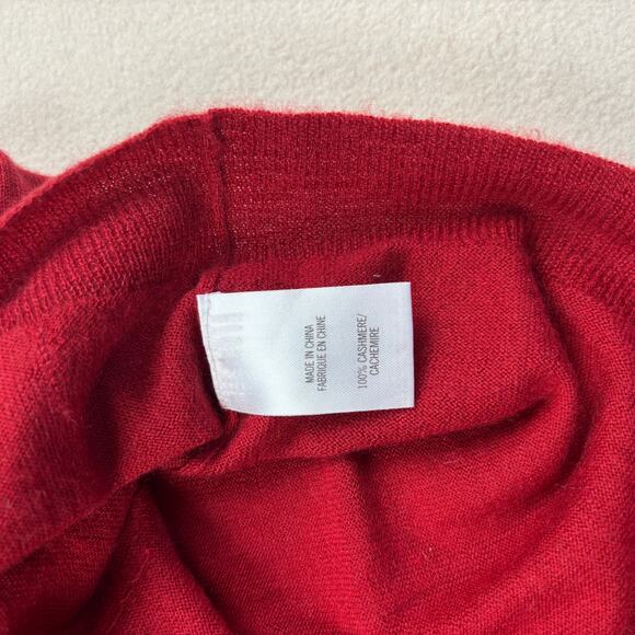 Women's Medium THEORY Gwyneth Cashmere short sleeve cardigan in valentine red - Picture 7 of 9